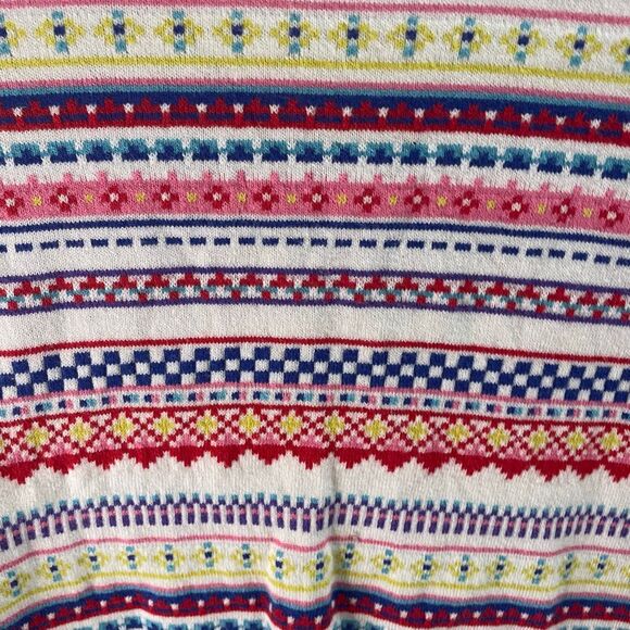 GAP Women’s Fair Isle Crew Neck Knit Sweater Size Large White Multicolor 2019 - Picture 5 of 8